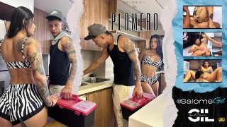 Latina MILF and Young Plumber Payment for Services Salomé Gil mXm.SEX homemade scene